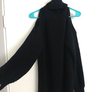 Cold shoulder sweater dress